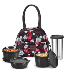 Milton Floret Lunch Box with Insulated Fabric Jacket