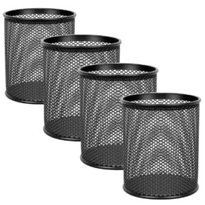 Shuban Metal Mesh Pencil Holder Round Pen Cups For Desk Organizer - 4 Pcs