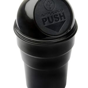 Mini Car Trash Bin Can Holder Dustbin - Black (L 17 x W 6.5 cms)
