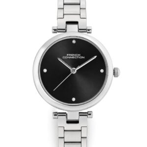French Connection Black Sunray Dial, Analog Watch for Women